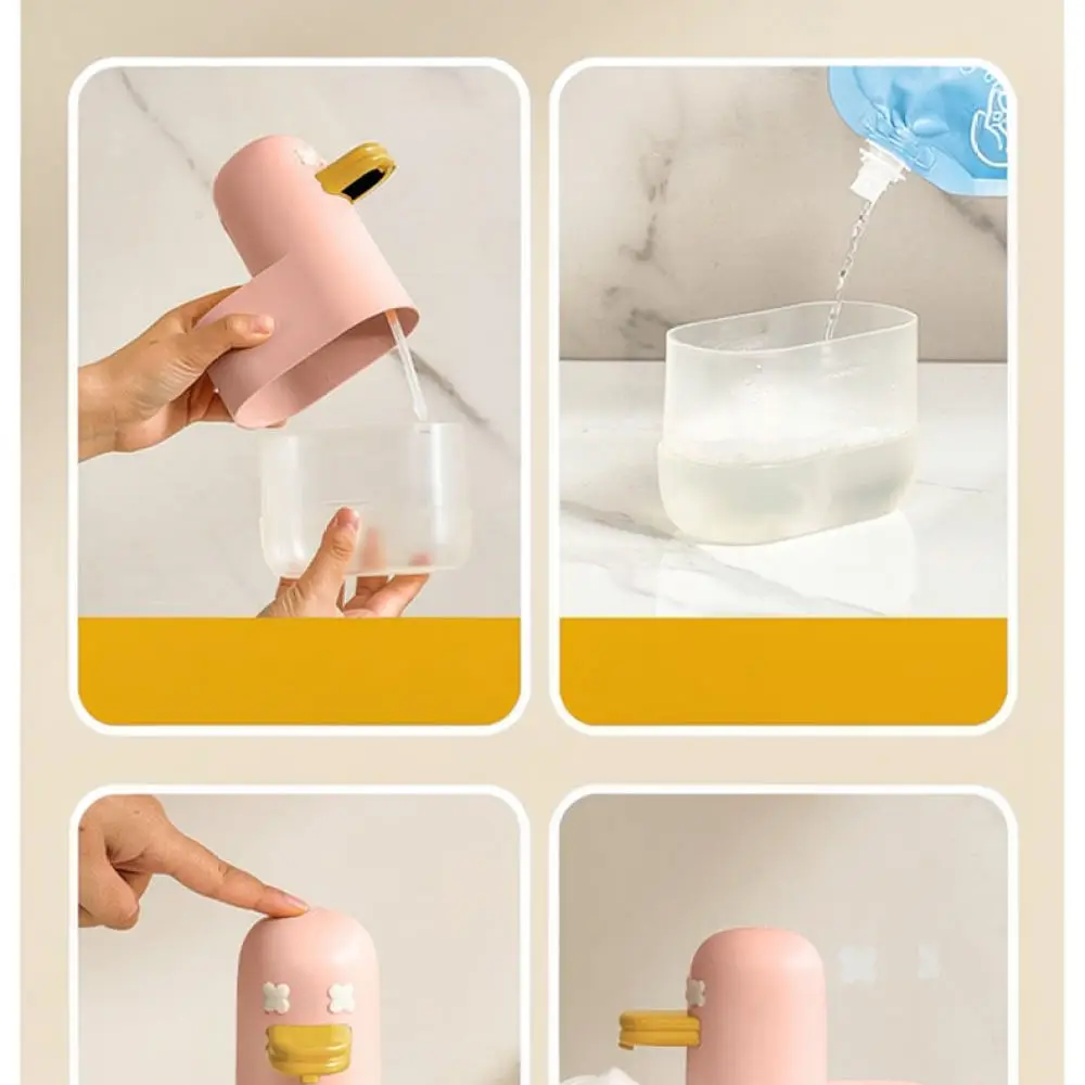 Automatic Foam Soap Dispenser Cute Duck Shape Touchless Sensor Liquid Pump Hand Wash Device For Bathroom Kitchen