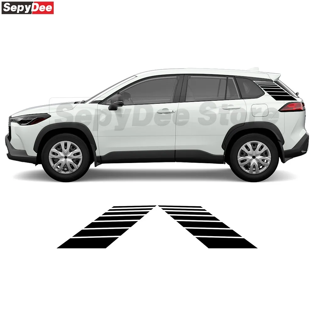 

For Toyota Corolla Cross Car Body Rear Sticker Racing Sport Stripe Vinyl Decal Car Accessories