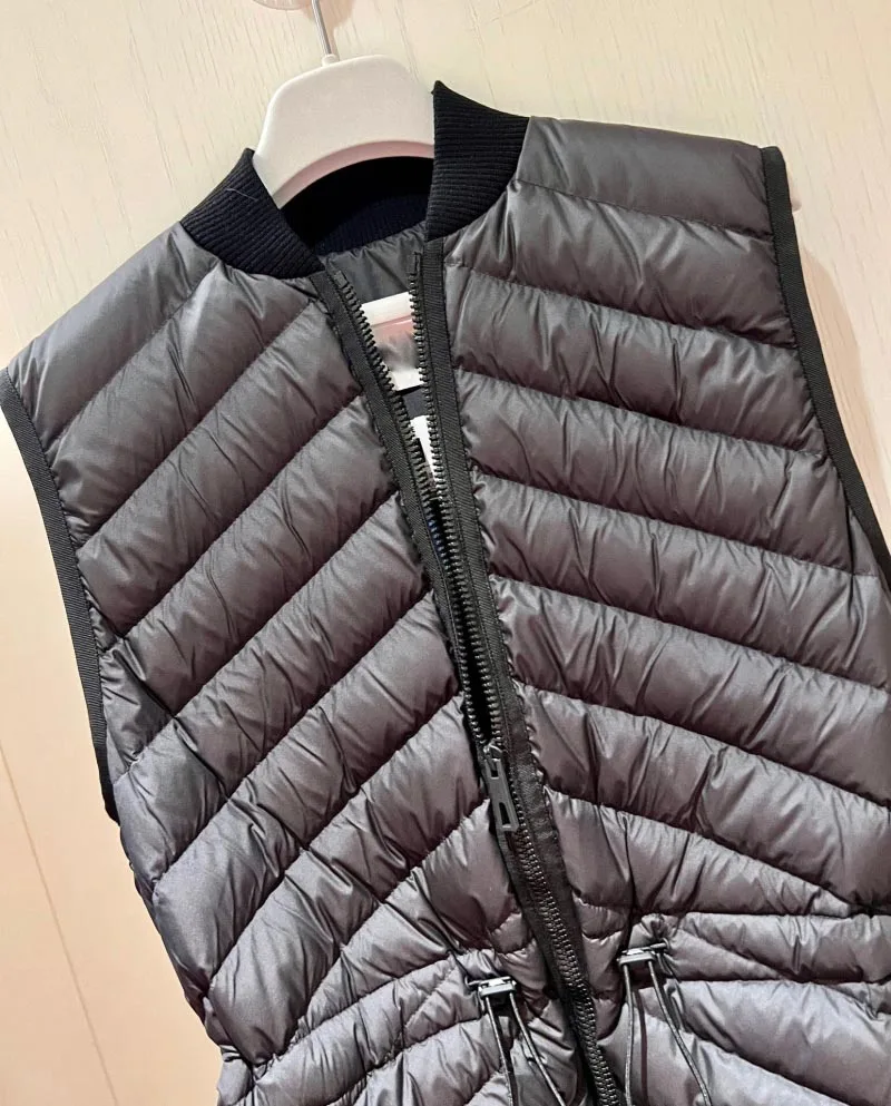 New Fashion Winter Keep Warm Sleeveless 90% White Duck Down Coat Women Sleeveless Zipper Slim Waist Lightweight Down Jacket Vest