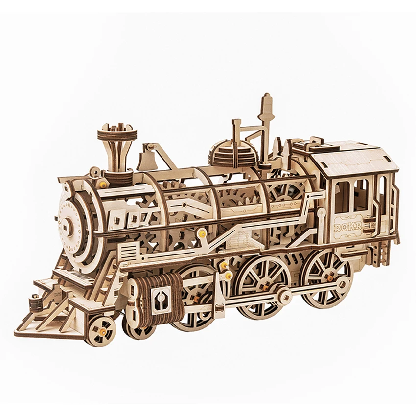 

Handmade Assembled Game Toys LK701 Locomotive Car Jigsaw 3D Wooden Puzzle for Dropshipping