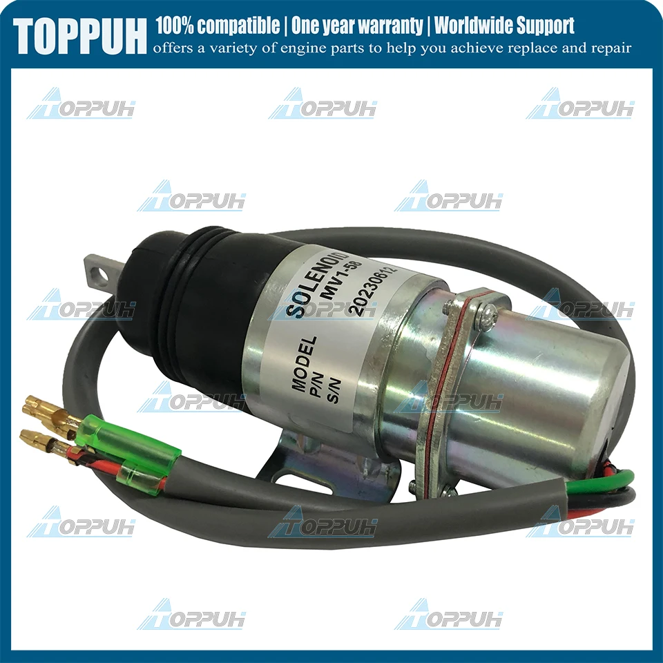 

12V MV1-58 Stop Solenoid 894453-3411 8-94453341-0 8944533410 Heavy Duty Fuel Shutoff Solenoid Valve For Isuzu Hitachi Engine