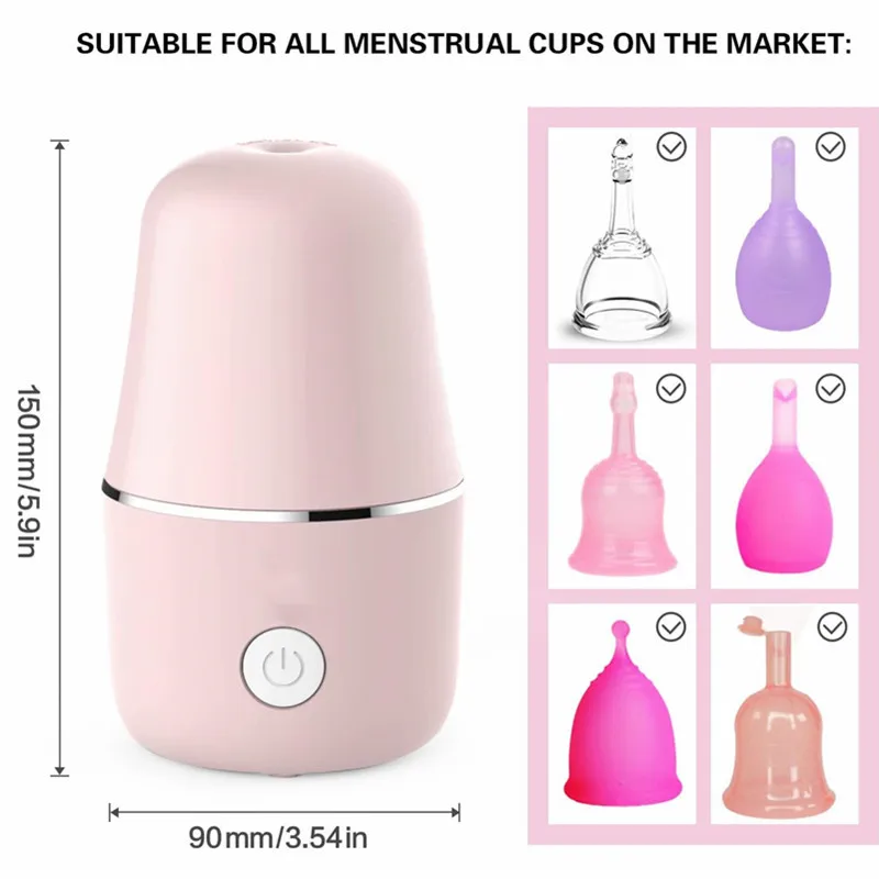 Menstrual Cup Steam Sterilizer Period Cup Steamer Cleaner 3-in-1 for Cleans, Dries, and Stores Your Period Cup