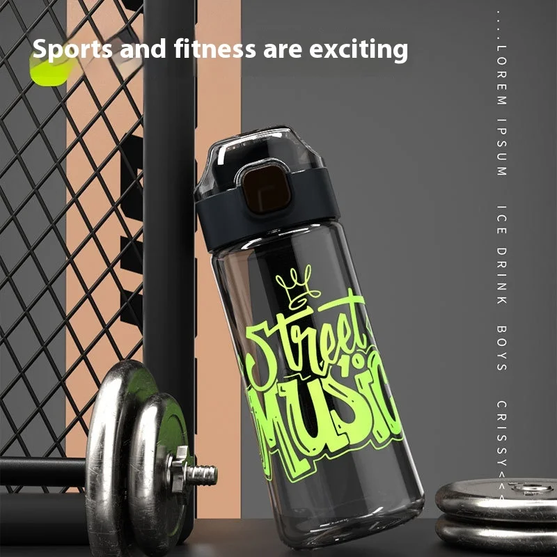 

2025 New Sports Water Bottle, BPA-Free Leakproof Plastic Cup with Carry Rope, Durable Gym Bottle for Kids Adults, Hot/Cold Drink