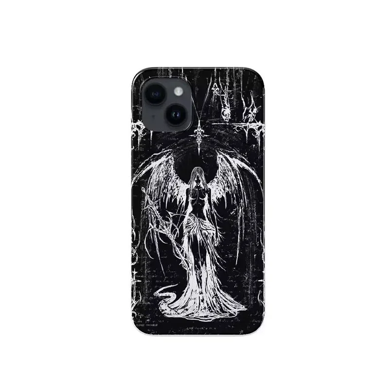 Fashion Gothic Sculpture Girl Phone Case For iPhone 16 15 14 13 12 11 Pro Max XR XS Max 7 8 Plus MINI Y2K Retro Cool Cute Cover