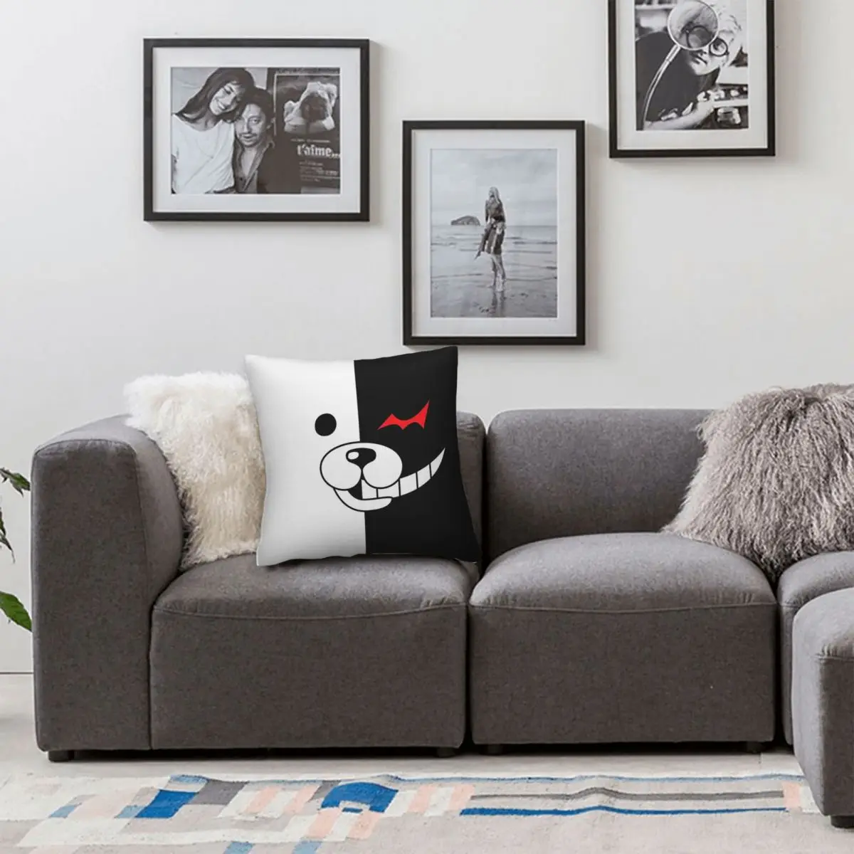 Anime Bear Monokuma Pillowcase Soft Polyester Cushion Cover Decorative Danganronpa Game Throw Pillow Case Cover Chair 45X45cm