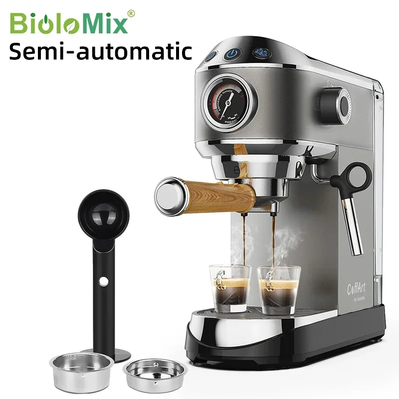 

Bar Semi Automatic Powder Coffee Machine,with Milk Steam Frother Wand, for Espresso, Cappuccino, Latte and MochaBiolo Mix 20