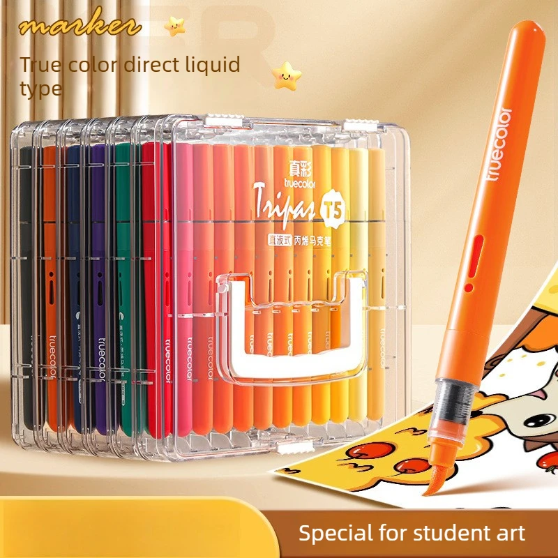 

72 Acrylic Markers Set Strong Layering Quick Dry Waterproof For Student Creative Multi Surface Projects On Stone And Canvas Art