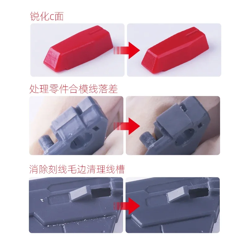 HOBBY MIO HMK-07 Line Scriber Handle High Hardness Trilateral Tungsten Steel Scraper Scoring Knife Model Scraper Holder Penknife