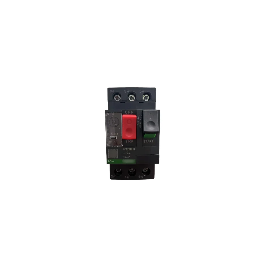 GV2ME14 Motor circuit breaker, TeSys Deca, 3P, 6 to 10A, thermal magnetic, screw clamp terminals, button control