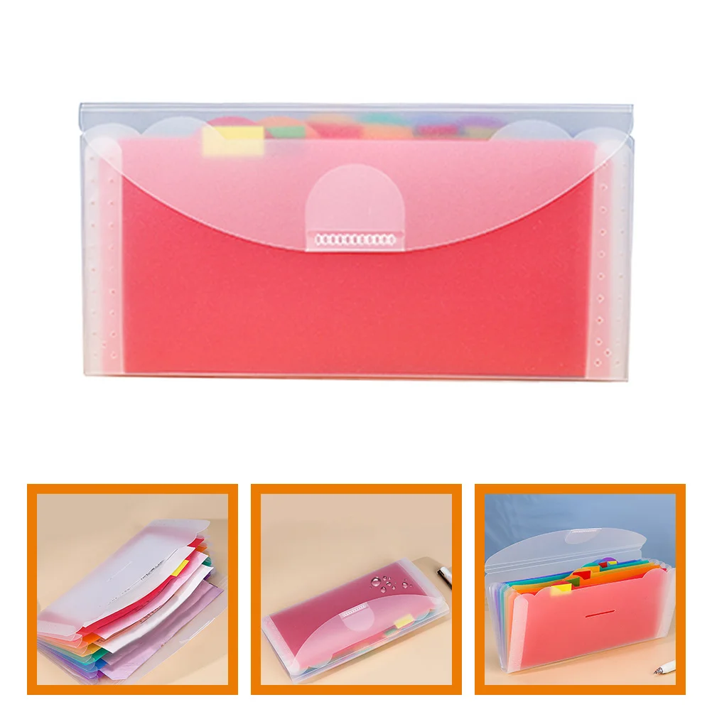Storage Accordion File Manager Bill Bag Mini 7-grid Rainbow Folder Frosted Pp Multi-layer 225x115cm Organizer