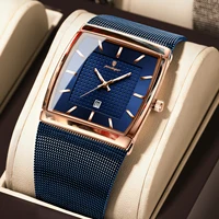 Reloj POEDAGAR de lujo para hombre, Reloj de pulsera de malla de acero inoxidable resistente al agua con fecha luminosa para hombre, relojes de cuarzo informales a la moda para hombre