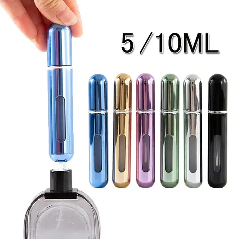 5 ml/10 ml Mini Taşınabilir Alt Dolum Pompası Parfüm Şişesi Örnek Parfüm Doldurulabilir Sprey Şişesi Boş Kozmetik Kapları Seti