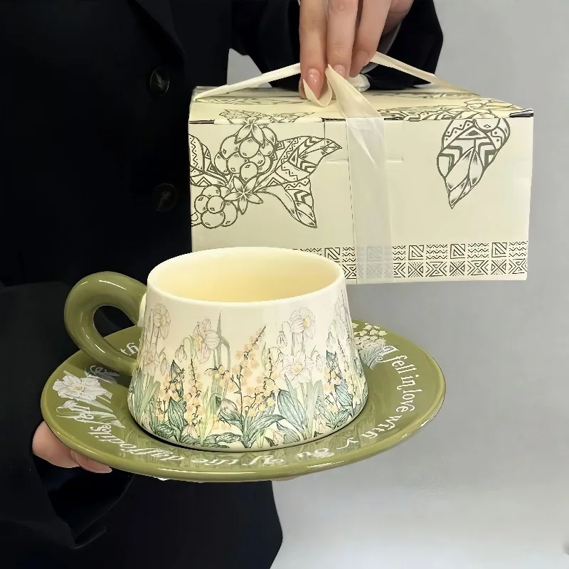 

Набор кофейных чашек с колокольчиками, чашки кофе, японский чай с блюдцем, мисония, стеклянная термокружка, кружка Ван Гога, костяной фарфор, тонкая пара