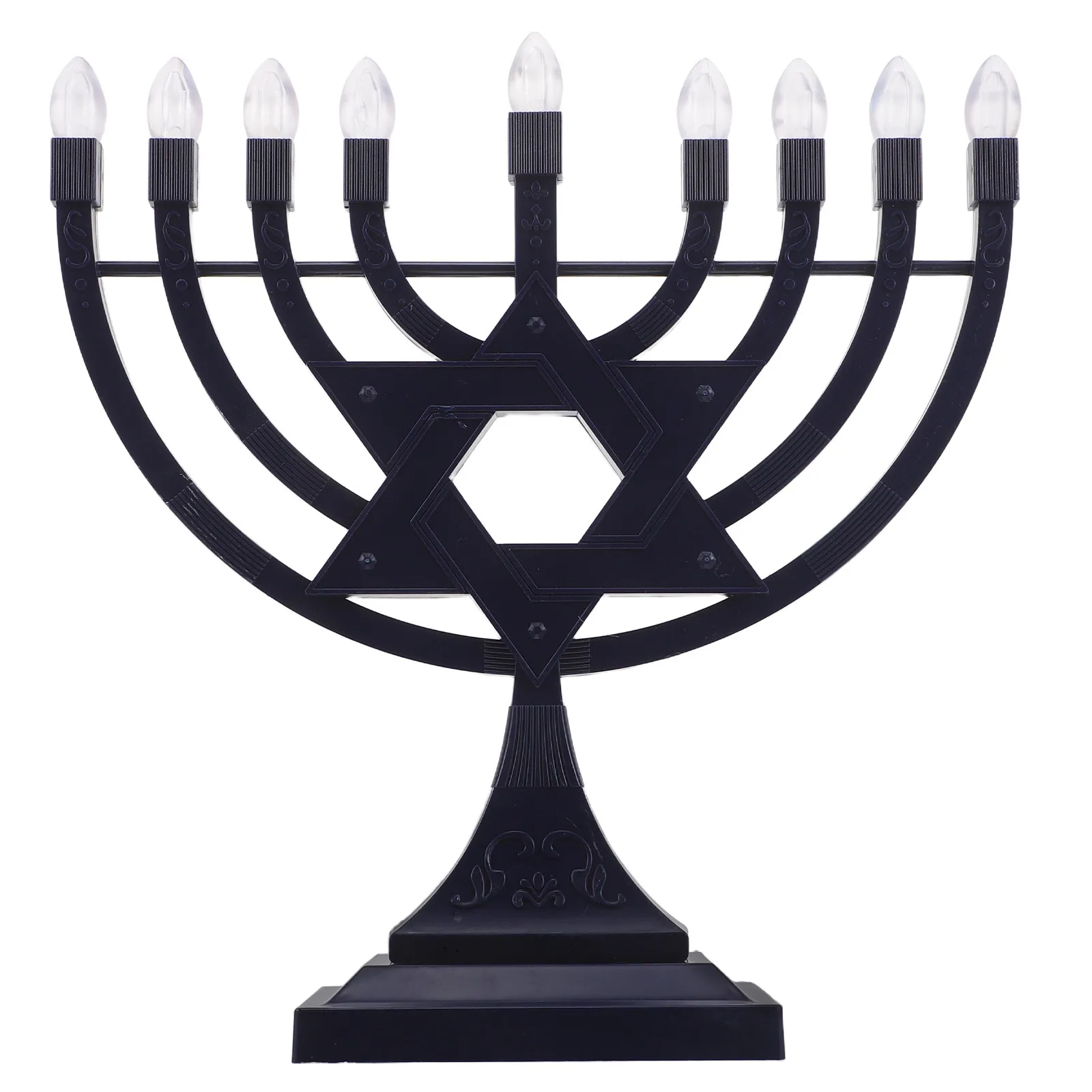 Electric Menorah 9 Branch Usb Rechargeable Flameless Candles Safe Chanukah Table Centerpiece Hanukkah Holiday Decor