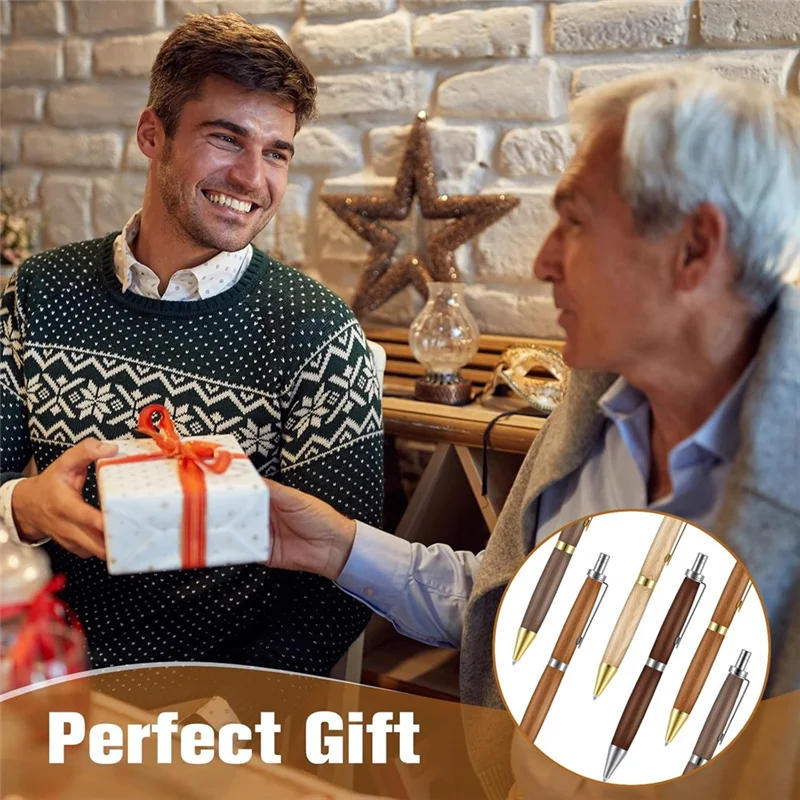 A26F-Kit Pena Dapat Ditarik untuk Pembubutan Kayu Kit Pena Klik 7Mm dengan Isi Ulang Perlengkapan Pembubutan Bubut untuk Teman DIY