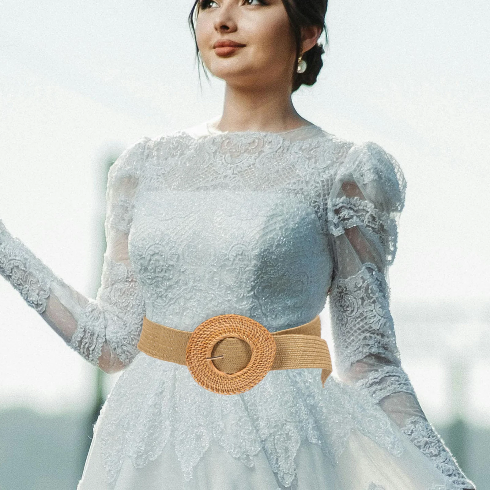 

Dress Waist Belt Adjustable Lightweight Elegant Stretch Waistband Belt For Ladies With Buckle Fashion Belts For