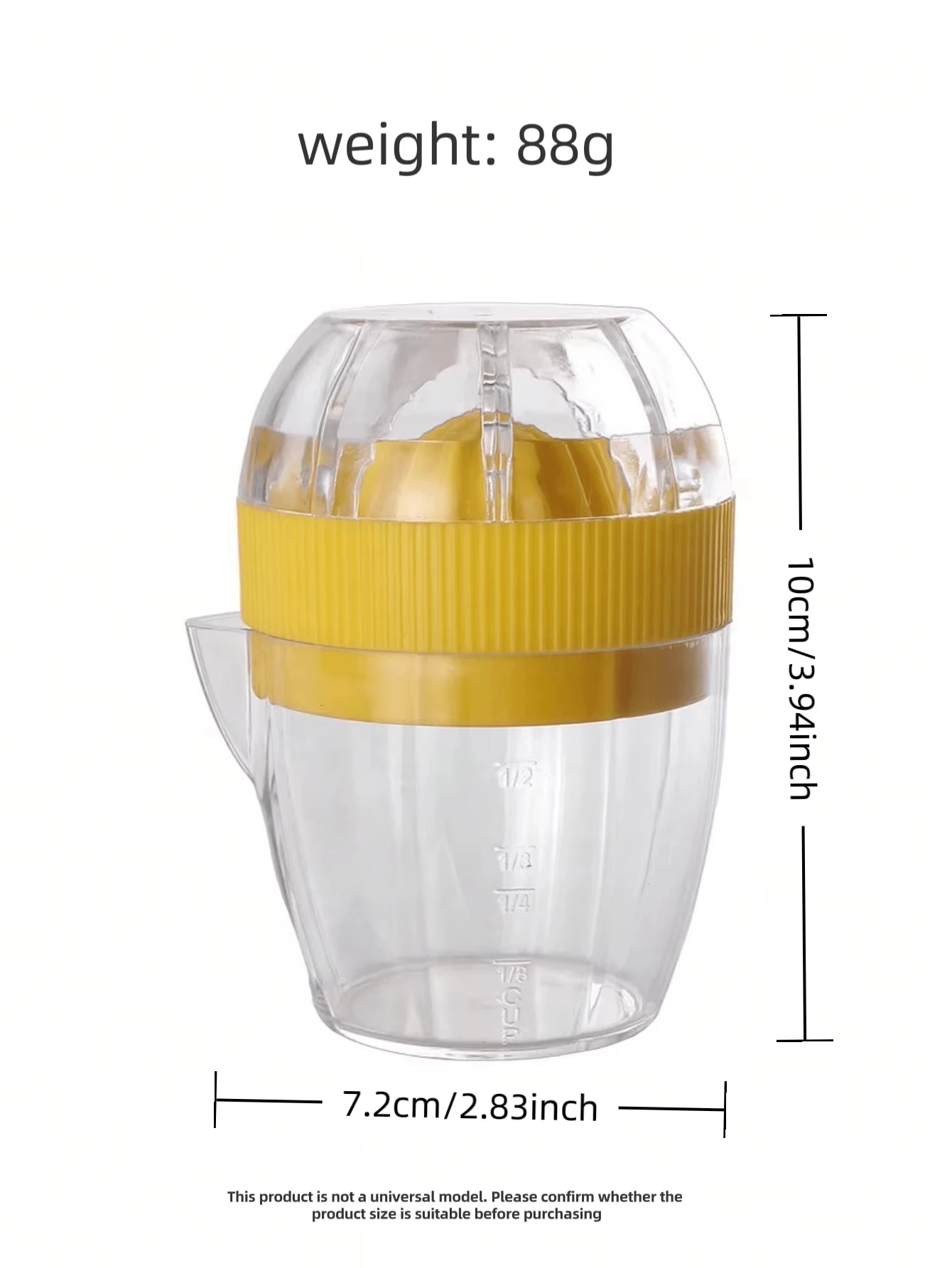 Exprimidor manual de limones, exprimidor de cítricos portátil con vaso, extractor de jugo de naranja y pomelo de plástico, herramienta de cocina