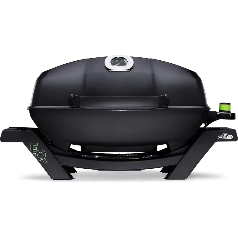 Portable Electric Grill, Black, 1500 Watts, 285 in² (1839 cm²) Cooking Area, Cast Iron Grids, Temperature Gauge