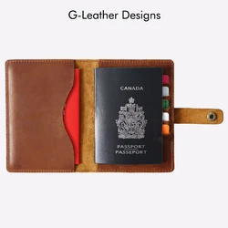 Funda de cuero genuino para pasaporte de viaje, billetera de cuero Crazy Horse de lujo, accesorios de viaje, tarjetero