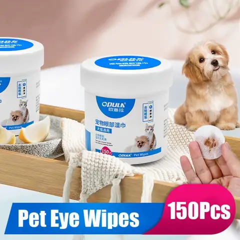 150Pcs 애완 동물 눈 물티슈 고양이와 개 Tearmark 젖은 물티슈 개 고양이 눈 귀 청소 종이 타월 고양이와 개 유니버설 Irr 없음