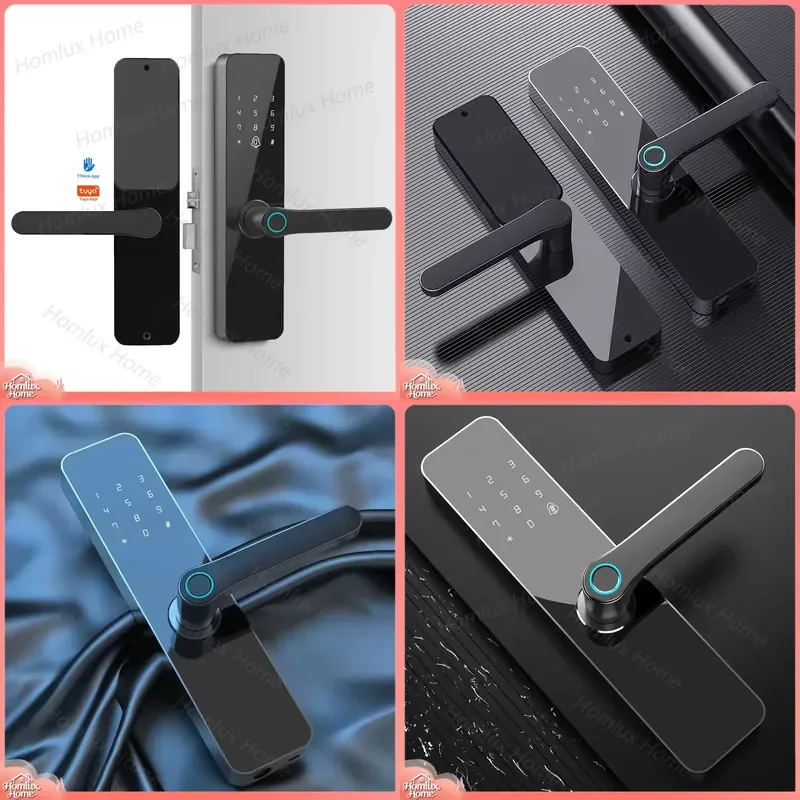 Outdoor Digital Fingerprint Smart Door Lock for Wooden Doors Tuya App BLE WiFi Cloud Mobile Phone Control Smart Home