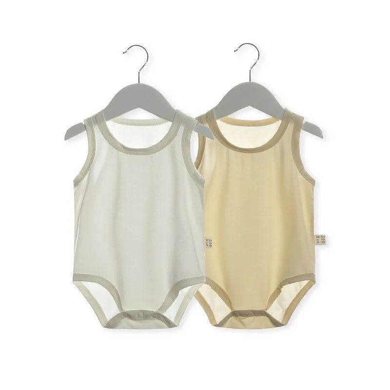 Baby Sleeveless Bodysuit Bamboo Baby Romper Jumpsuit for 0-24 M Infant Sleeveless Onesie Soft Breathable Newborn Vest Bodysuit