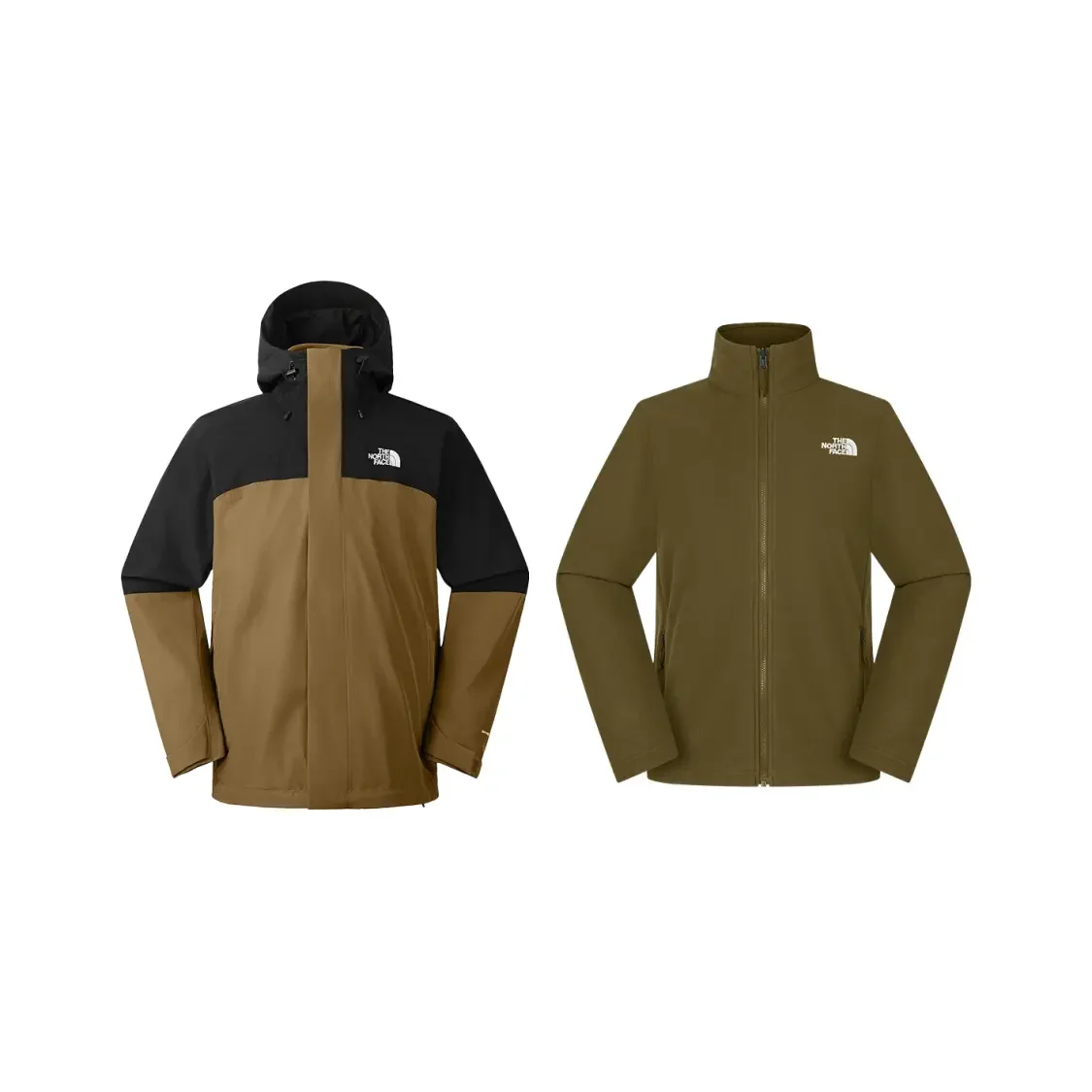 THE NORTH FACE Hard Shell 3‑in‑1 Men Hooded Loose Windproof Warm Hiking Travel Outdoor Windbreaker Jacket Outerwear NF0A89ZP‑RL5