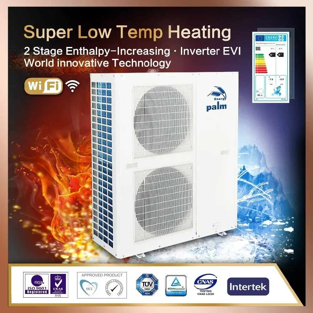 heat pump room heating cooling DHW all in one dc inverter EN14825 MCS ERP TUV A+++