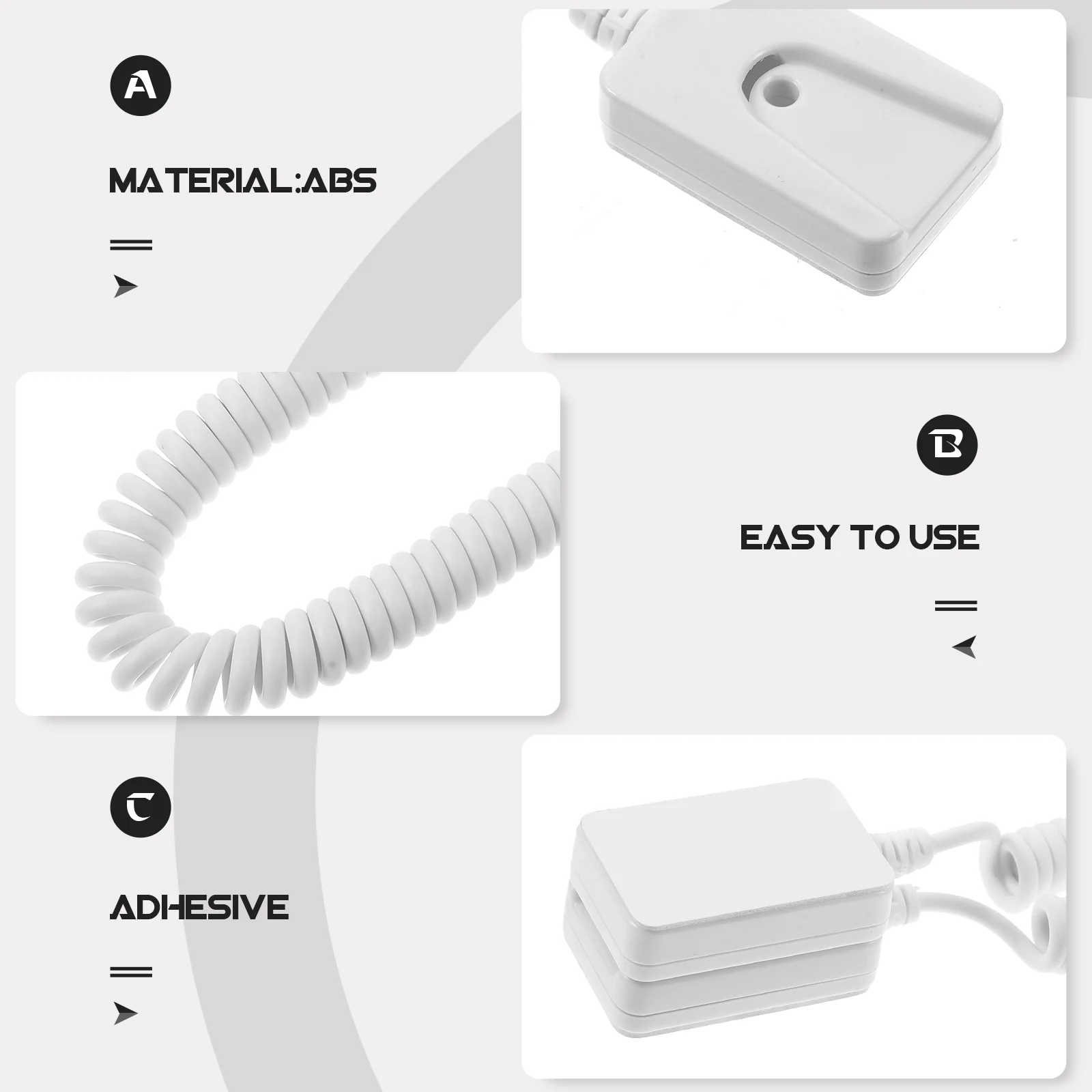 Ganchos de cuerda para pérdida, Cable retráctil con correa adhesiva para Control remoto, 3 uds.
