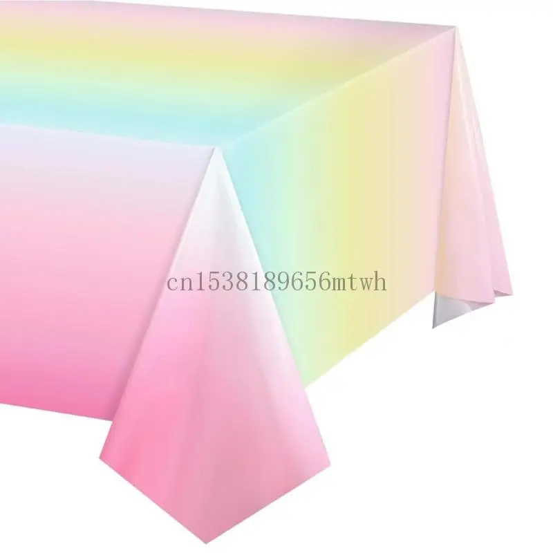 

Table Cloth Colorful Disposable Plastic Table Cover 54x108Inches Waterproofie B03D