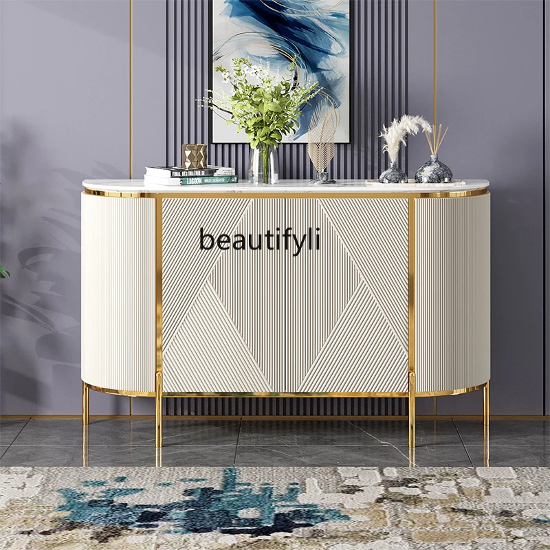 Light luxury entrance door shoe cabinet simple modern dining side cabinet living room wall marble locker