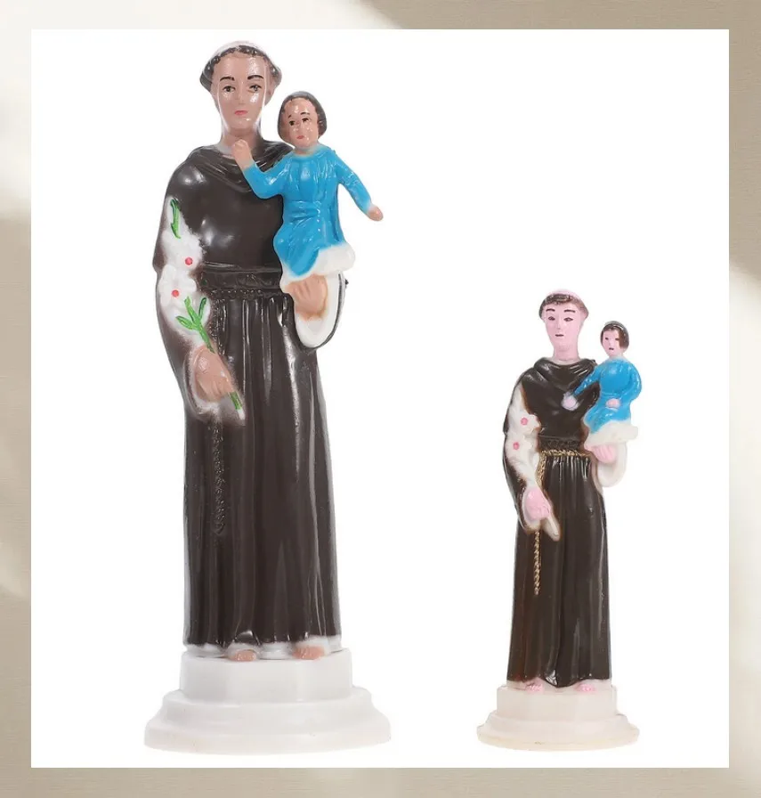

2 Pcs Saint Anthony Catholic Religious Statues And Jesus sculptures Perfect For home Living room office Or Church decorations