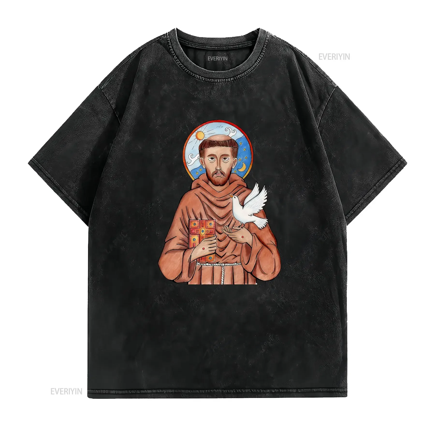 St Francis of Assisi Art Patron Saint Animals Catholic T Shirt SweaT 101263 vintage Washed Unisex streetwear Stylish Soft