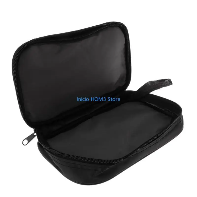A5YD Durable Multimeter Black Canvas Waterproof Shock‑Resistant Soft Storage Bag, Multifunctional Tool Bag, Size 20×12×4 cm
