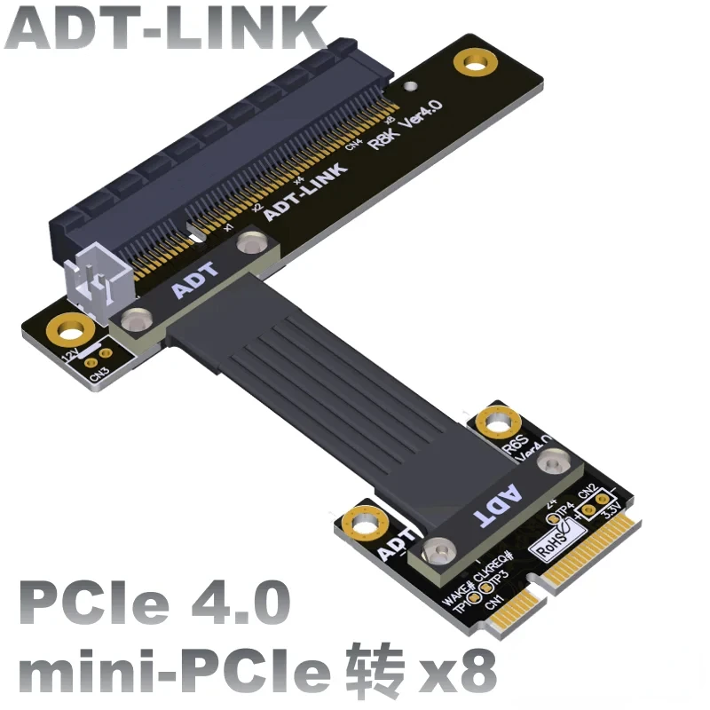 

PCIe Gen4 Mainboard Mini-PCIe Slot To PCI Express 4.0 x8 Extension Cable mPCIe To Built-In PCI-E 4.0 8x SSD Riser Ribbon Adapter