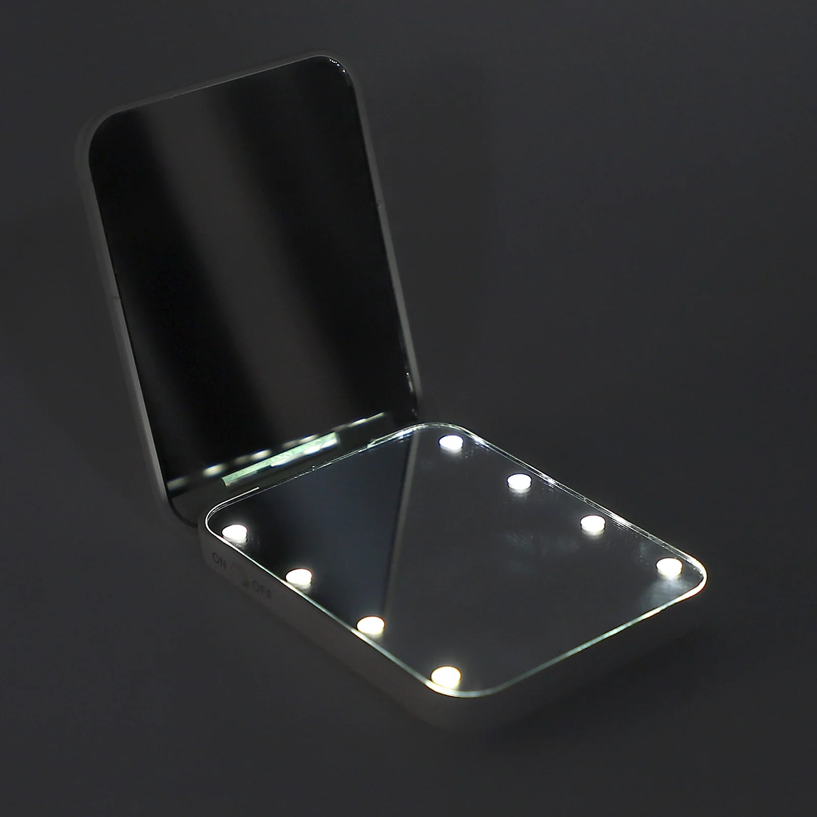 ポータブル照明付きトラベルミラー拡大機能またはバッグ用のライト付き両面高輝度ハンドヘルドLEDミラー