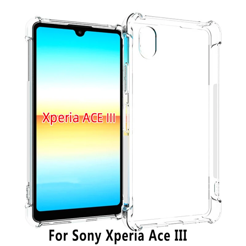 حافظة لهاتف Sony Xperia Ace III 3 SO-53C وسادة هوائية مضادة للصدمات وسادة هوائية شفافة من السيليكون غطاء خلفي من البولي يوريثان لهاتف Sony Xperia Ace III 3