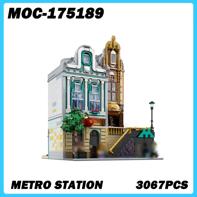 MOC-175189 Street View Series Metro Station Building Blocks modello fai da te assemblare mattoni Puzzle giocattoli regalo di compleanno per bambini 3067 pezzi