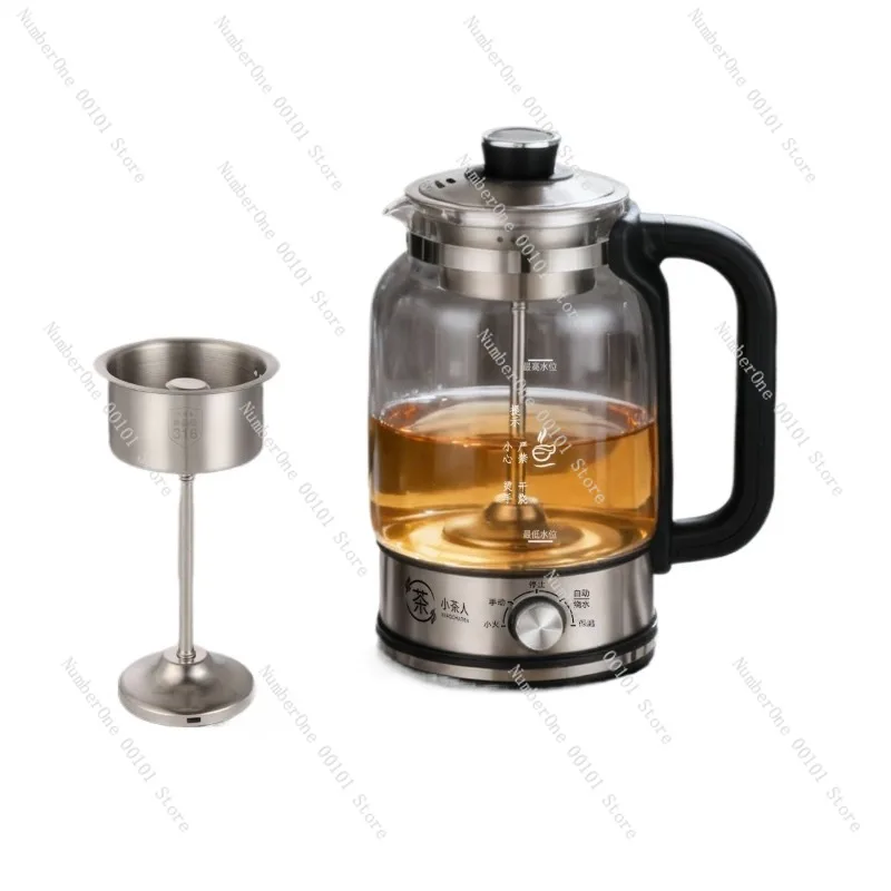 Premium 316 Stainless Steel Tea Brewing Device,Office Steam-Type Large Capacity Tea Pot,Electric Black and Health