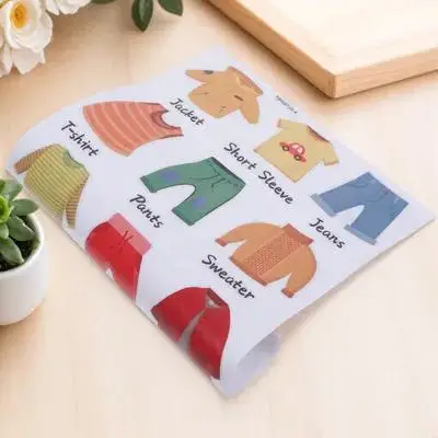 

1Set Kids Clothing Label Stickers Name Tags for Clothes Organization Dresser Wardrobe Decals PVC Safe for Home Closet Storage