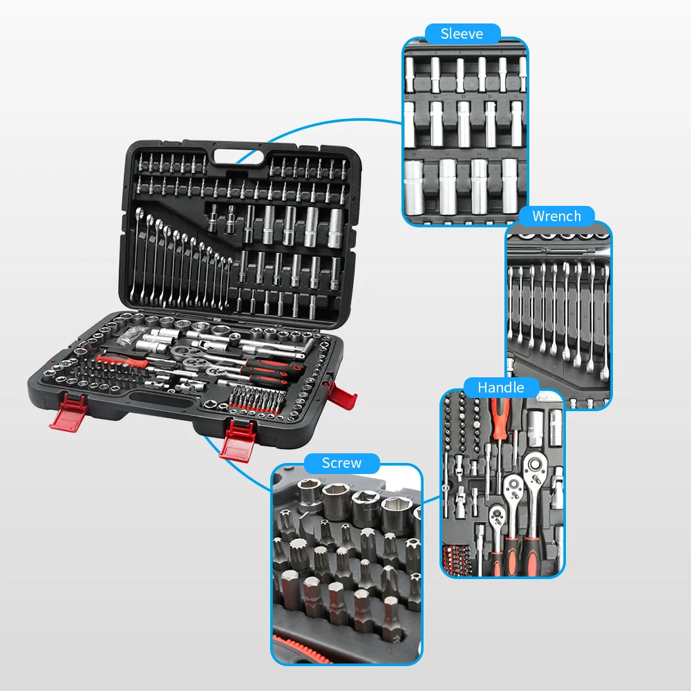 215 PCS Mechanic Tool Set Socket Set Car Tools Box Set Mechanic view 3