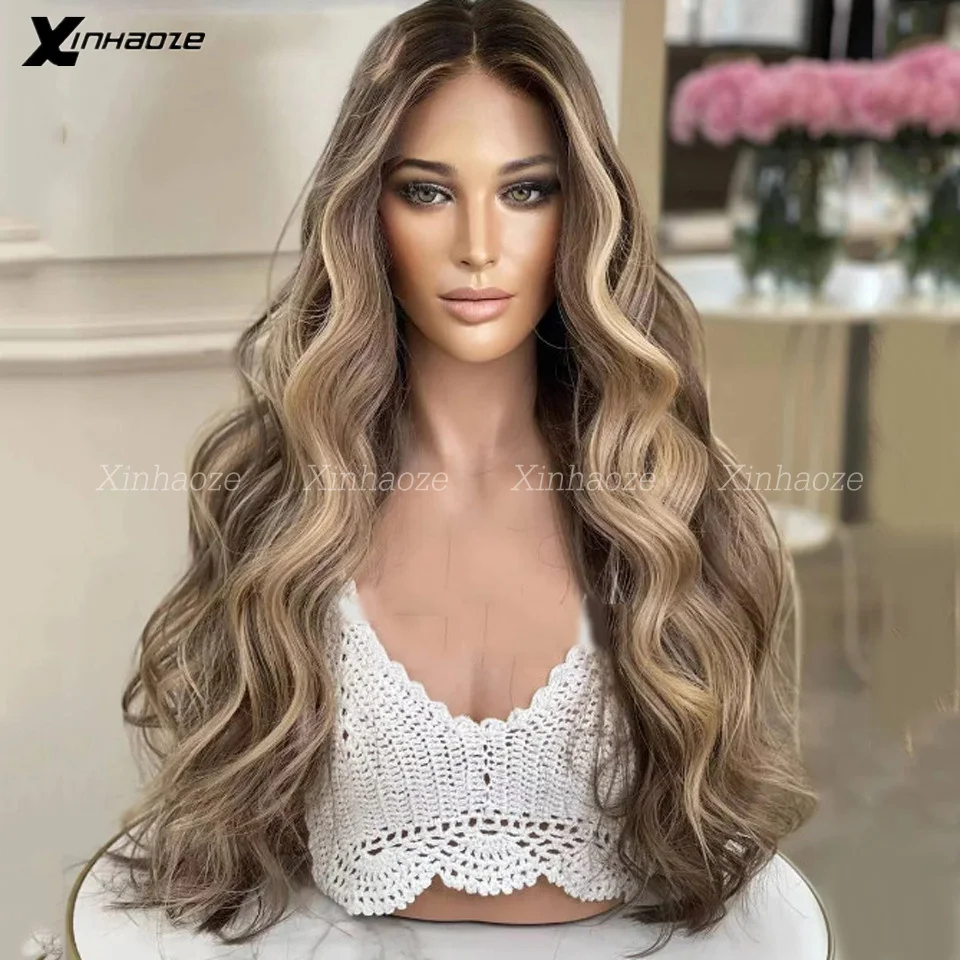 Highlight Transparent 13×4 13×6 Blond Body Wave Human Hair Wigs Pre Plucked Brazilian Bleached 360 Lace Frontal Wigs For Women image 3