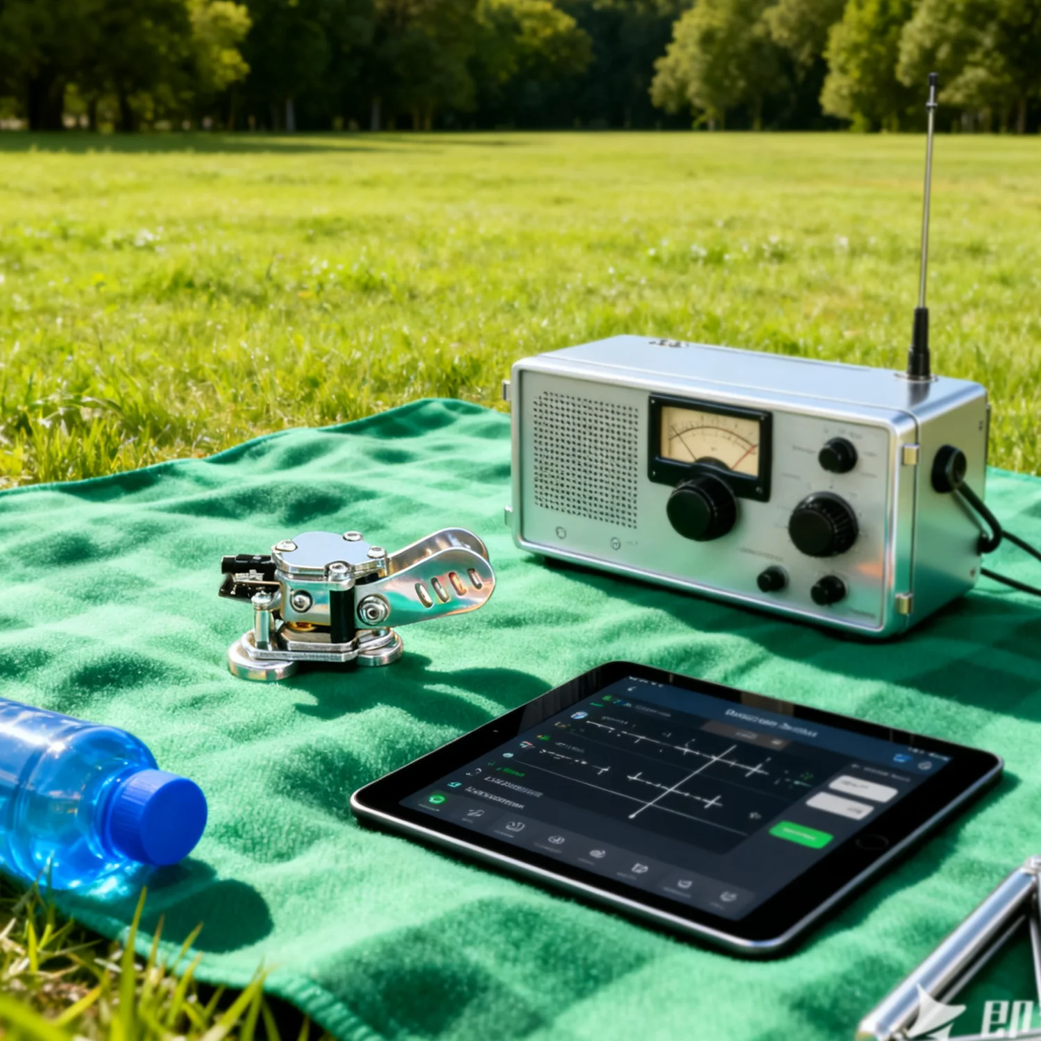 مفتاح CW صغير أوتوماتيكي - راديو HAM إرسال برمز برمز مورس مجداف مزدوج مع جسم من الفولاذ المقاوم للصدأ ثلاثة نيوديميوم ماج