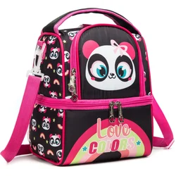 Gsequins Large Capacity Double Layer Insulated Lunch Bag Lunch Bag Boys Girls Kids with Adjustable Straps Waterproof Lunch Bag