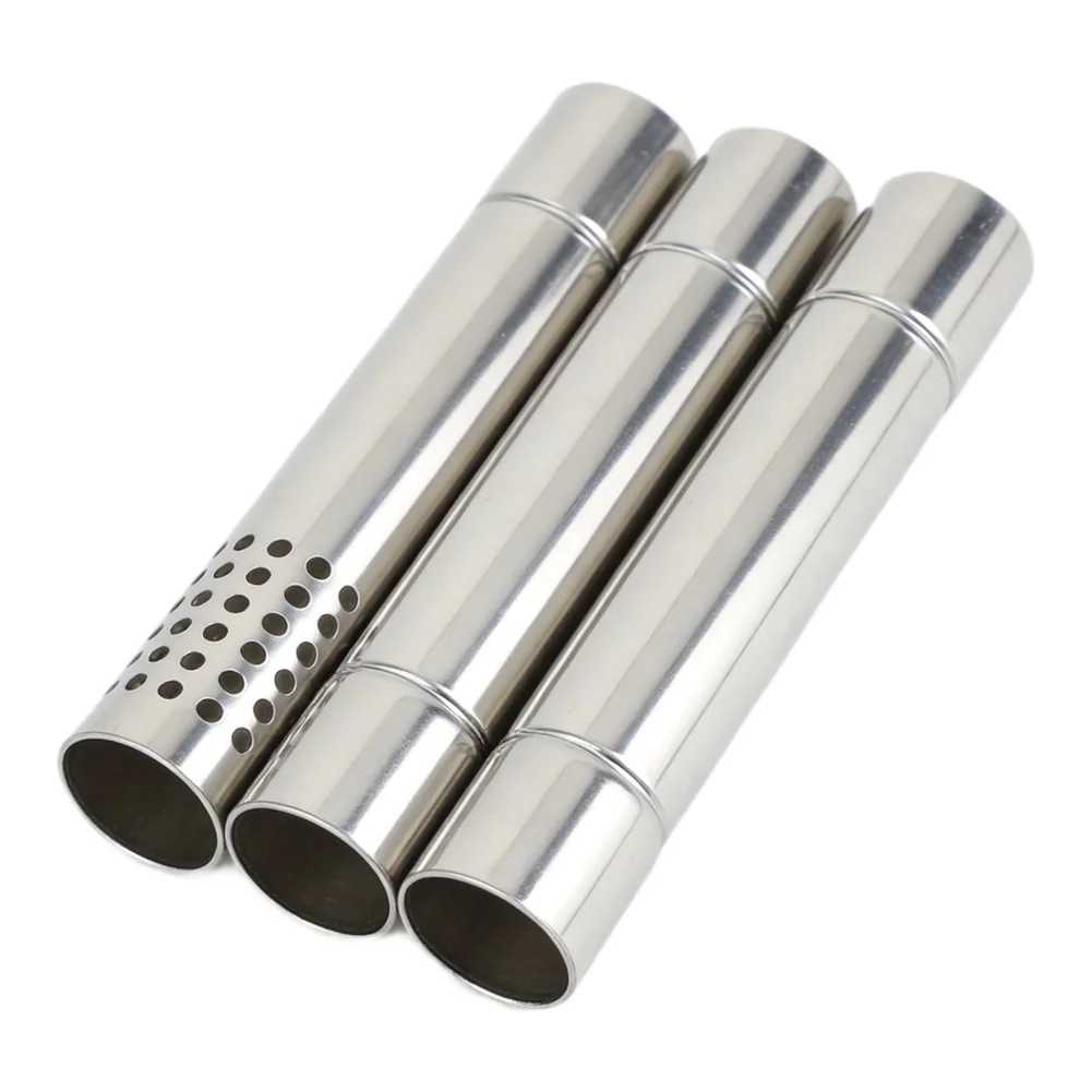 Camping Tent Wood Stove Chimney Pipe Kit 5 Pieces with Spark Arrestor 30cm Length 6cm Diameter Stainless Steel