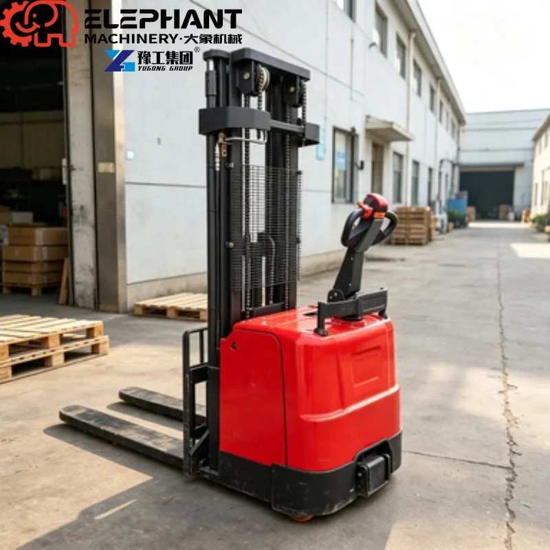 Rider Type High Lift Electric Pallet Stacker Forklift, 1.5ton 1500kg With 5m 6m 7m Lifting Height For Warehouse Pallet Stacking