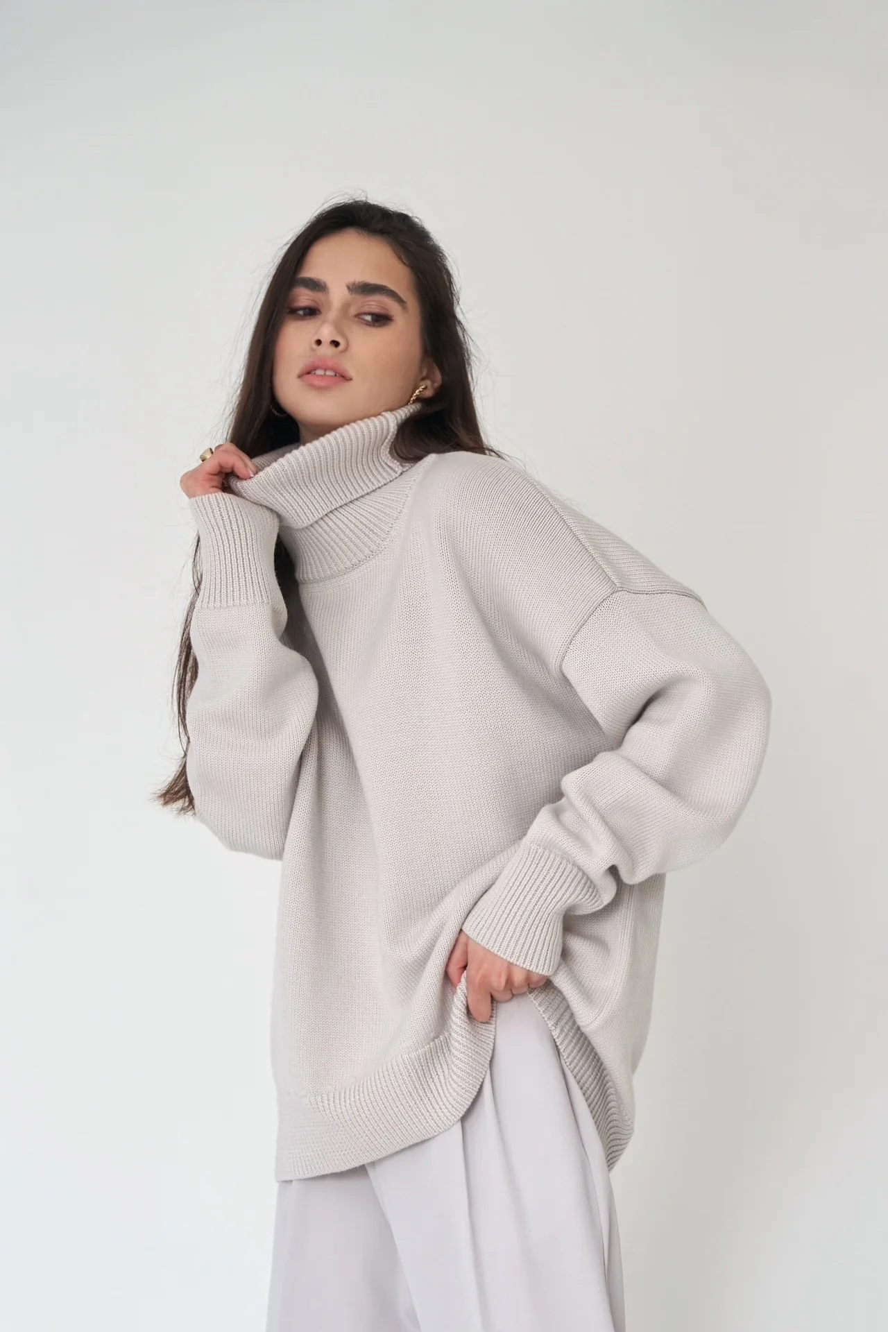 12 Color Autumn And Winter Loose Sweater Classic Solid Color Pullover Sweater Turtleneck Sweater For Women