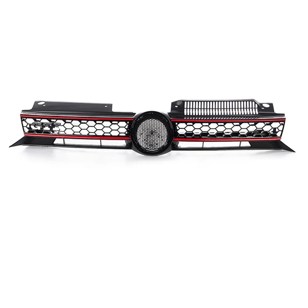 GTI Style Car Front Bumper Centre Grille For Volkswagen Golf 6 MK6 2009 - 2013 Honeycomb Mesh Upper Grille Front Racing Grills image 3