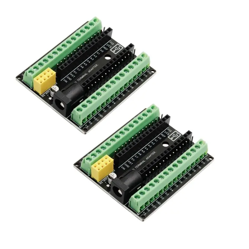 AAAN-For Arduino For Nano Terminal Adapter 2PCS With DC NRF2401+ Expansion Interface For Nano V3.0 Expansion Board