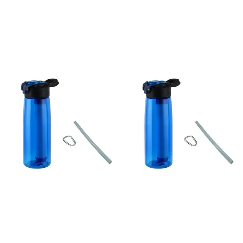 CYCLI-2X Water Bottle With Water Filter Lockable Lid BPA Free Water Purifier Bottle For Travel, Hiking, Camping, Emergency